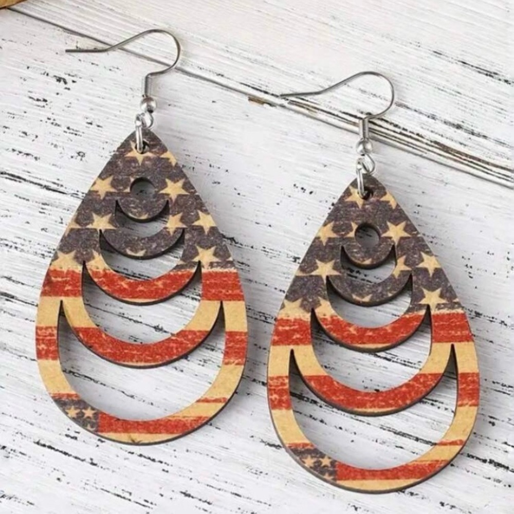 Patriotic Teardrop Earrings